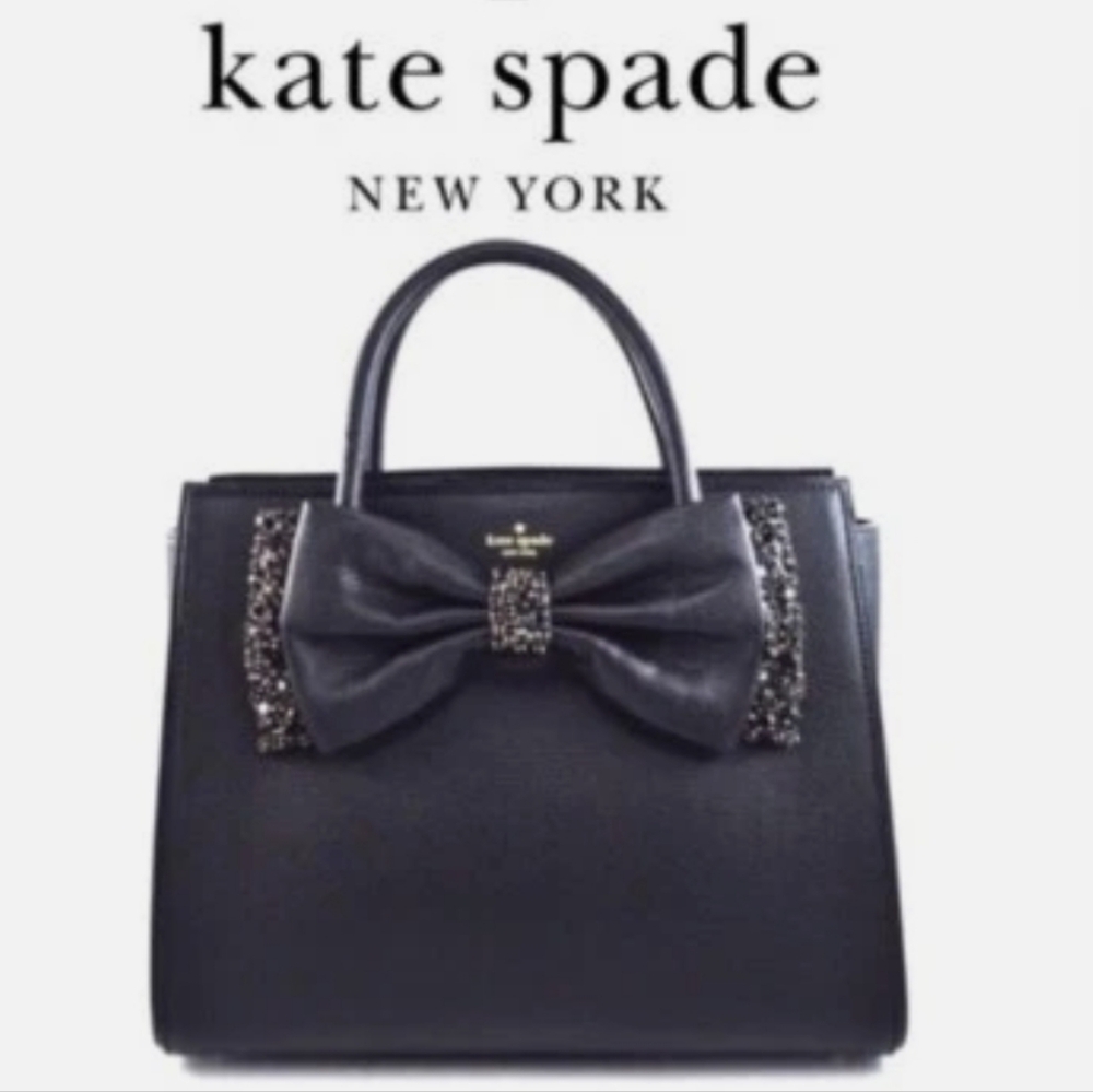 Kate Spade Black Satchel with Bow Detail